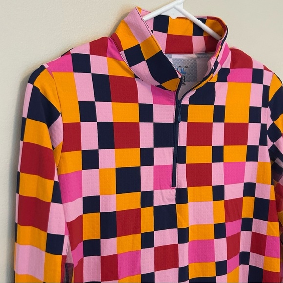 IBKUL Golf Tennis 1/4 Zip Top Women’s Med Pink Mock Neck Pickleball Long sleeve - Picture 4 of 9